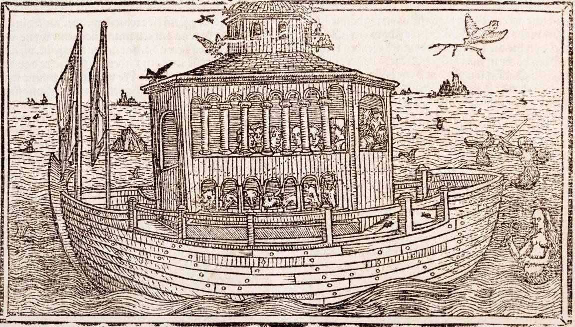 In dieser Luther-Bibel wird die Arche als Kasten dargestellt, wie es dem biblischen Originaltext entspricht.